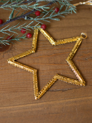 Star Ornament Gold Rhinestone