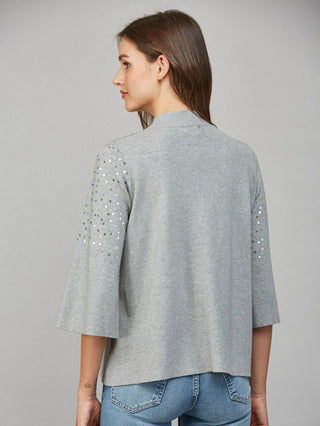 Starry Nights Sequin Sweater - Grey/Silver