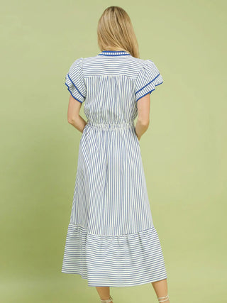 Marina Stripe Midi Dress - Ocean