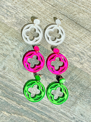 Sugar Pop Quatrefoil Earrings