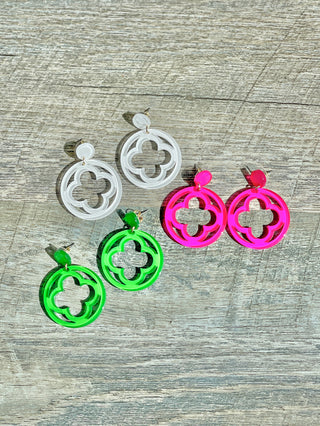 Sugar Pop Quatrefoil Earrings