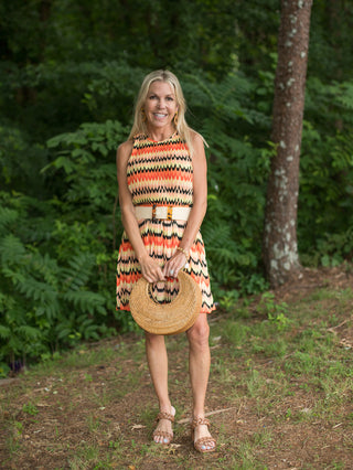 Sanctuary Summer Crochet Mini Dress - Citrus Stripe