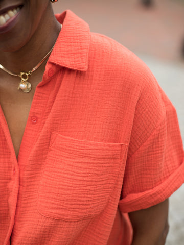 Sundown Gauze Shirt - Blood Orange