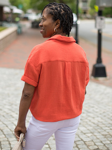 Sundown Gauze Shirt - Blood Orange