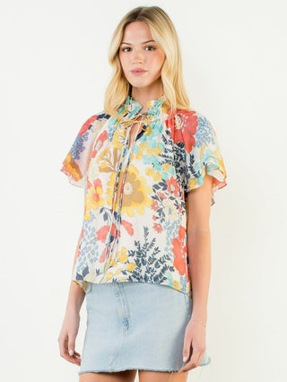 Sunny Blooms Tie Top - Multi