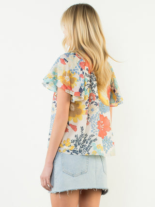 Sunny Blooms Tie Top - Multi