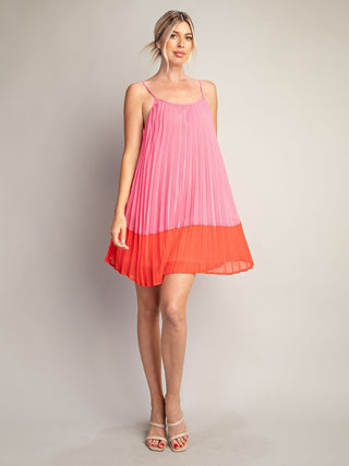 Sunset Swirl Mini Dress - Pink/Orange