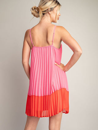 Sunset Swirl Mini Dress - Pink/Orange