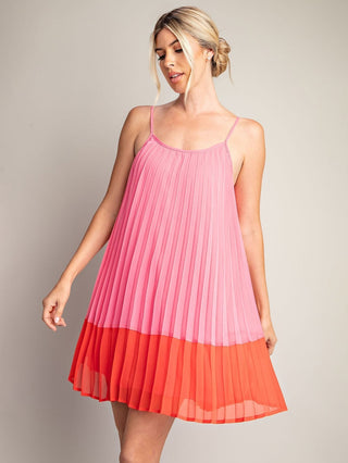 Sunset Swirl Mini Dress - Pink/Orange