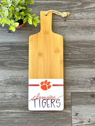 wooden cutting board gift for clemson tigers football fans