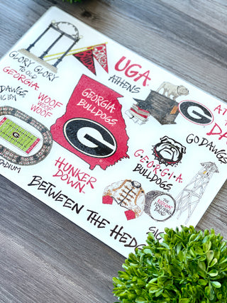 Tailgate Glass Cutting Board - Georgia