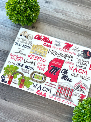 Tailgate Glass Cutting Board - Ole Miss