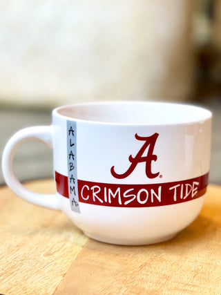 colorful soup mug with campus illustration and officially licensed alabama logo for grad gift