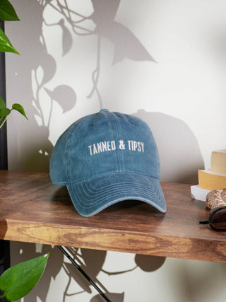 Tanned and Tipsy Baseball Cap - Blue