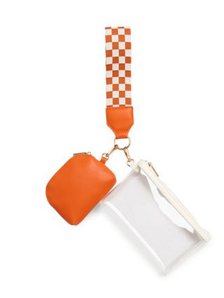 Taylor Clear Stadium Wristlet - Orange