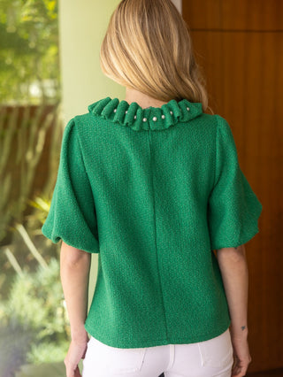 Tea Time Tweed Top - Green