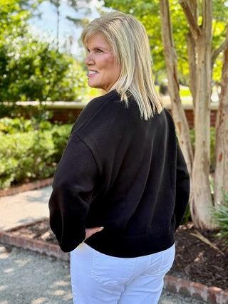 Teddy Bear Football Sweater - Black