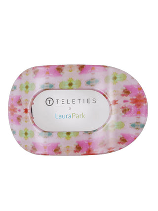 pink spring floral flat round teleties hair clip