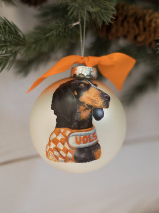 a christmas tree ornament in orange perfect for home decor and as a holiday gift for tennessee fans 