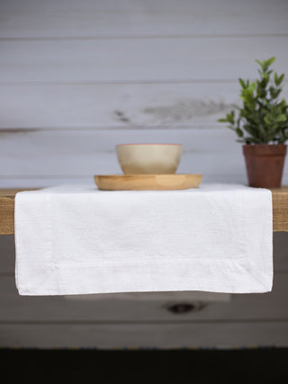 Essential Slub Table Runner - White