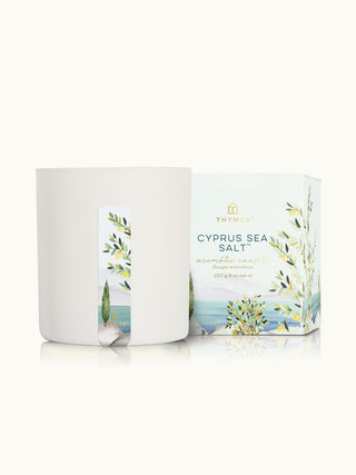 a white thymes summer sea salt scented candle