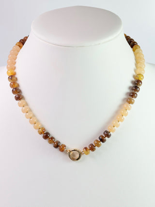 Tiara Beaded Toggle Necklace - Brown