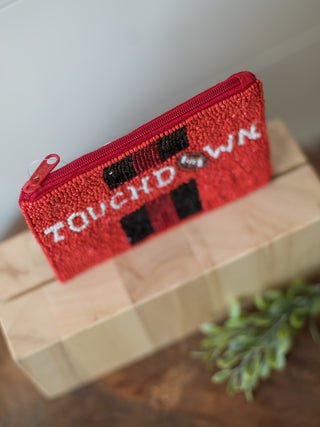 Touchdown Coin Bag - Red and Black