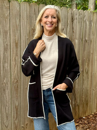 Trim Rebel Midi Cardigan - Black
