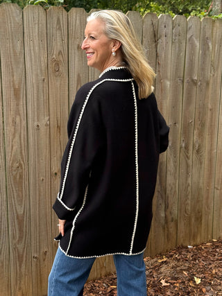 Trim Rebel Midi Cardigan - Black