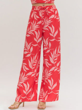 Sunset Palms Pant - Red
