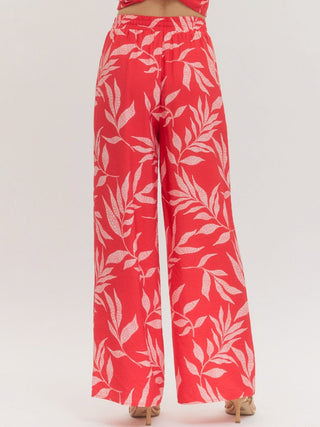 Sunset Palms Pant - Red