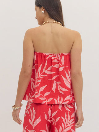 Sunset Palms Top - Red