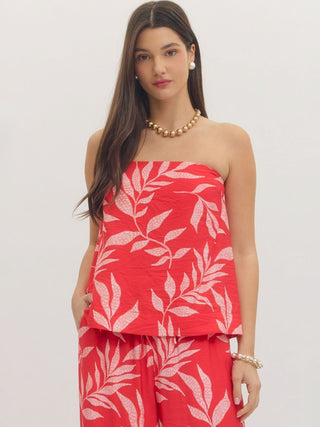 Sunset Palms Top - Red