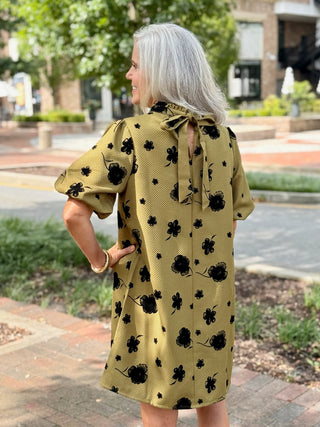Twilight Flora Mini Dress - Olive