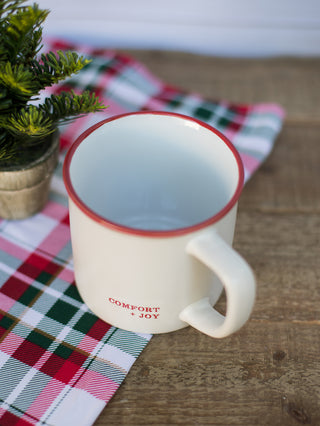 Typeset Holiday Mug White with Red
