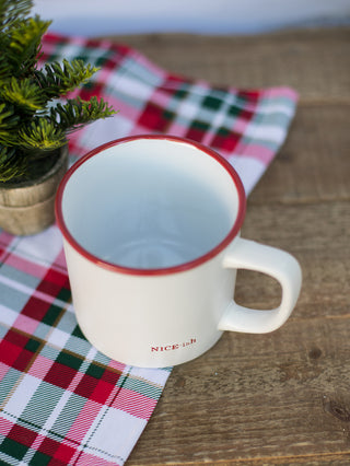 Typeset Holiday Mug White with Red