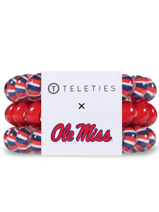 red and blue officially licensed ole miss teleties hair band