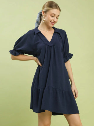 Celeste Bell Mini Dress - Navy