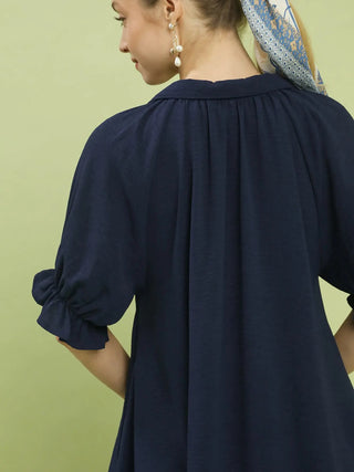 Celeste Bell Mini Dress - Navy
