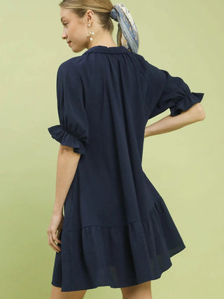 Celeste Bell Mini Dress - Navy