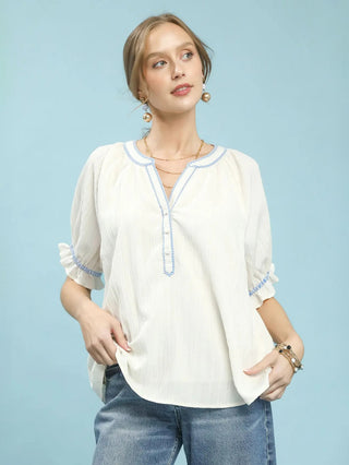 Cloud Stitch Top - Cream