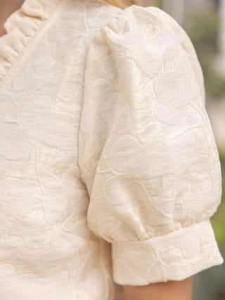 Velvet Bloom Blouse - Cream