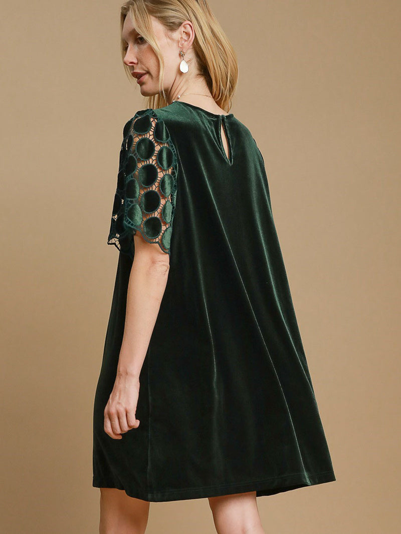 Green velvet shift dress deals