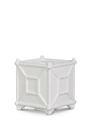 White Bamboo Planter 6"