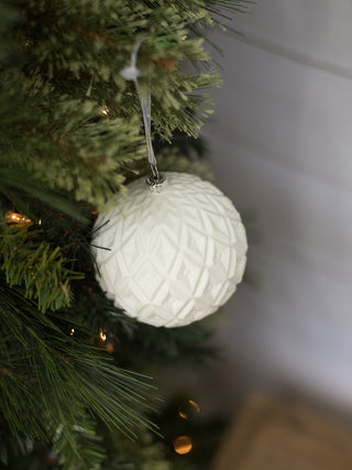 White Glass Ball Ornament