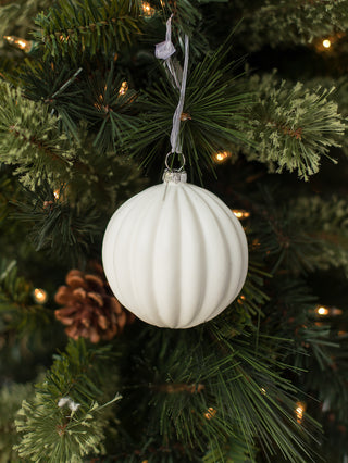 White Glass Ball Ornament