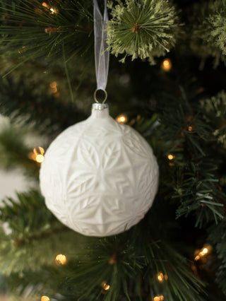 White Glass Ball Ornament
