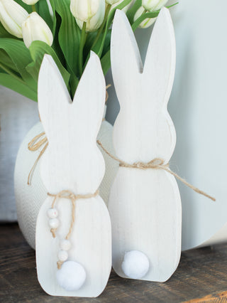 White Wood Tall Bunny