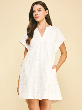 Wildflower Wishes Embroidered Dress - White