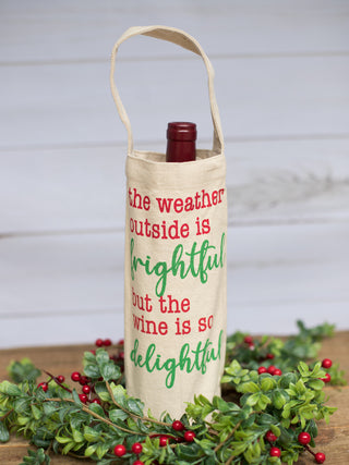 gift this witty canvas wine bag to your holiday hostess or use as christmas stocking stuffers
